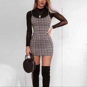 New Pretty Plaid Knit Mini Dress 